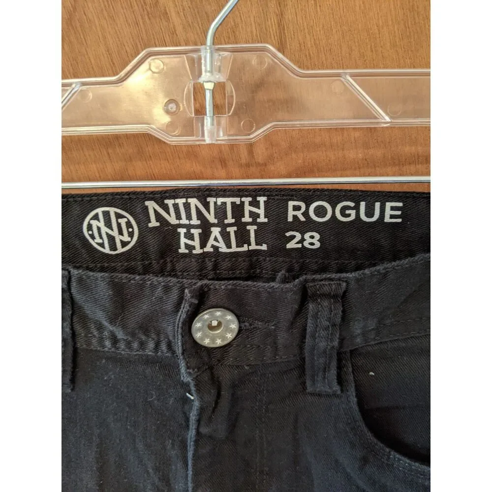 Ninth Hall Rouge Black Jeans Distressed Embellished Skinny 28 Skater Goth Punk